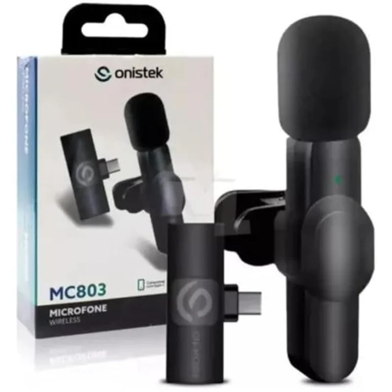 Imagem 3 de 5 do produto Microfone Onistek Celular Lapela Sem Fio Usb-c Mc803