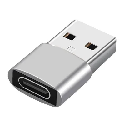 Adaptador Up Usb A Macho  X Tipo C Femea -otg Cinza