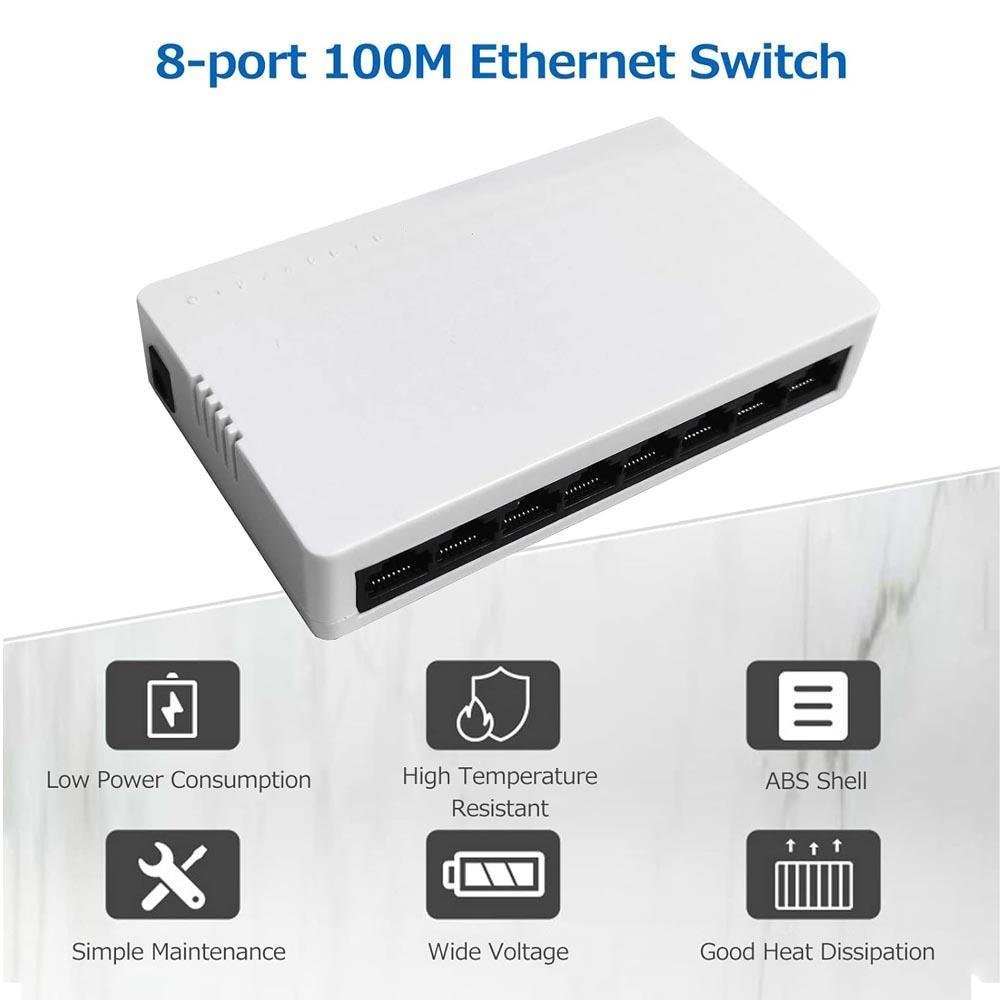 Imagem 4 de 5 do produto Switch Desktop 8 Portas Fast Ethernet 100mbps