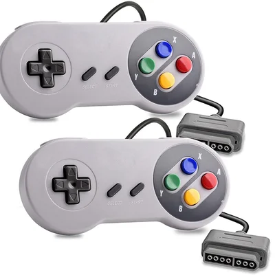 2 Controle Para Super Nintendo Joystick Snes Botão Colorido