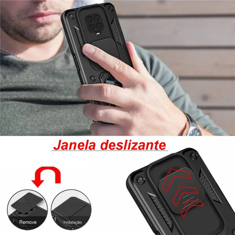 Imagem 4 de 5 do produto Capa Militar P/ Redmi Note 9s - Capinha Case Protetora Anti Impacto Queda Armadura Resistente