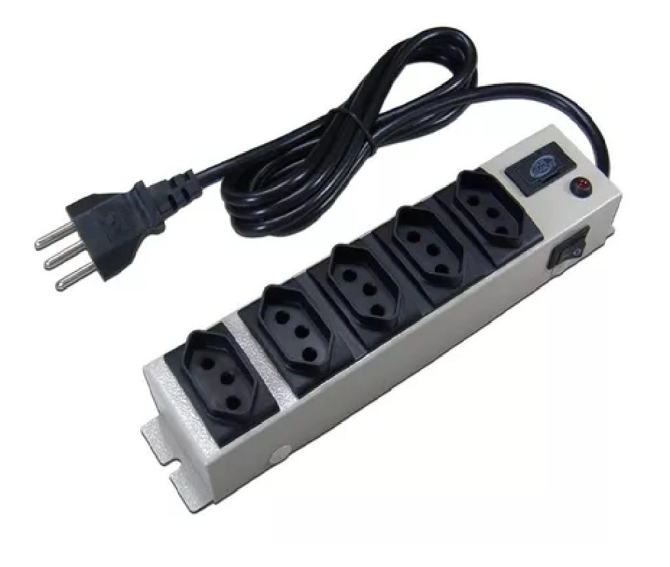 Filtro De Linha Metalico 4 Tomadas 10a Bivolt