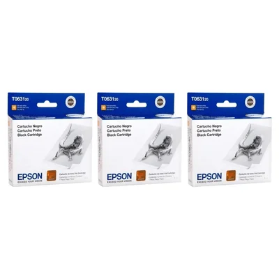 Cartucho De Tinta Epson To63120 Kit 3 Preto | Epson Stylus C67 C87 Cx3700
