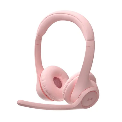 Headset Sem Fio Logitech Zone 300 Com Microfone Com Cancelamento De Ruído, Conexão Bluetooth, Bateria Recarregável Via Usb-c, Rosa- 981-001411