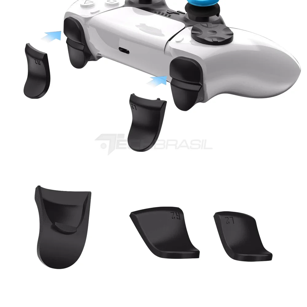Imagem 3 de 5 do produto Protetor Botão Extensor Gatilho L2 R2 Controle Playstation 5 Preto