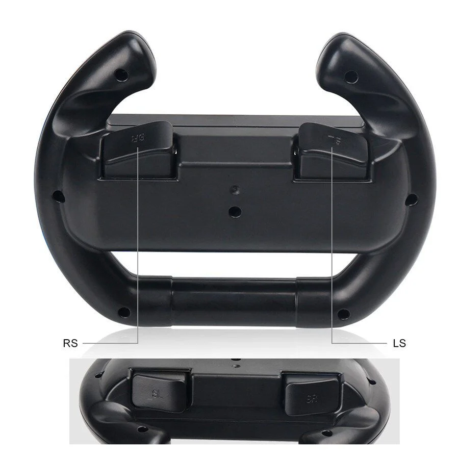 Imagem 2 de 5 do produto Par Volante Nintendo Switch Controle Joy-con Grip Dobe Preto