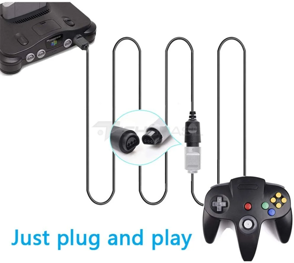 Imagem 3 de 4 do produto Cabo Extensor Para Controle Nintendo 64 N64 Extensão 180cm