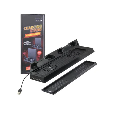 Base Suporte Cooler Carregador 3 Usb Playstation 4 Slim Fat