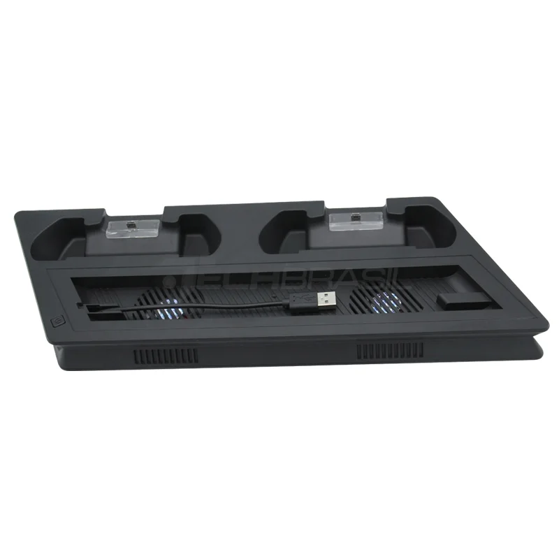 Base Suporte Cooler Carregador 3 Usb Playstation 4 Ps4 Slim Preto
