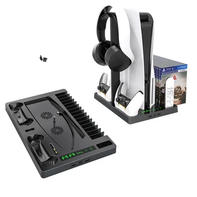 Suporte Multifunção Cooler Carregador 3 Usb Playstation 5 Digital Ultra Base