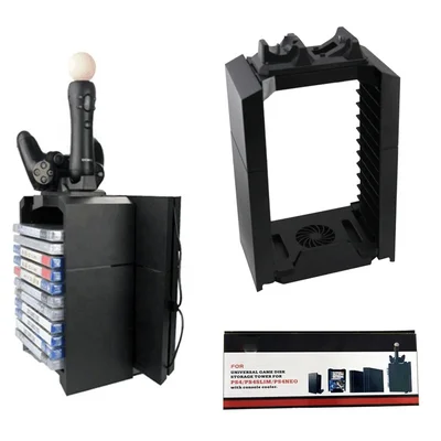 Torre Base Vertical Carregador Usb Cooler Ps4 Fat Slim Pro