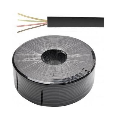 Cabo Liso Chato P/ Tel 4 Vias Preto Rolo C/ 300mts