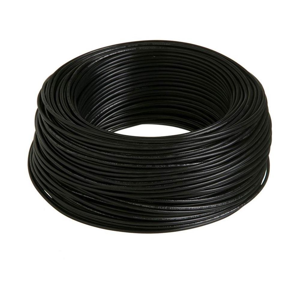 Imagem 3 de 3 do produto Cabo Liso Chato P/ Tel 4 Vias Preto Rolo C/ 300mts
