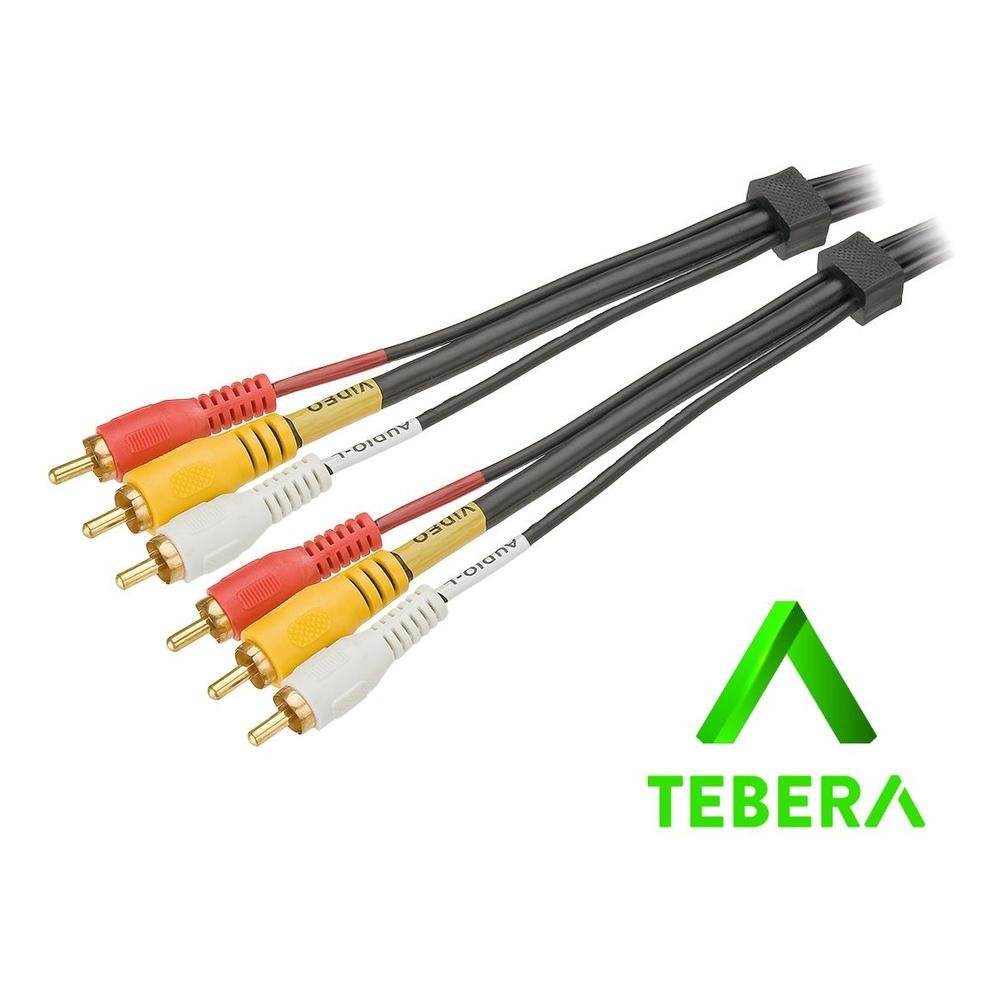 Imagem 2 de 2 do produto Cabo 3rca + 3rca Gold C/ Coaxial 2m Tebera