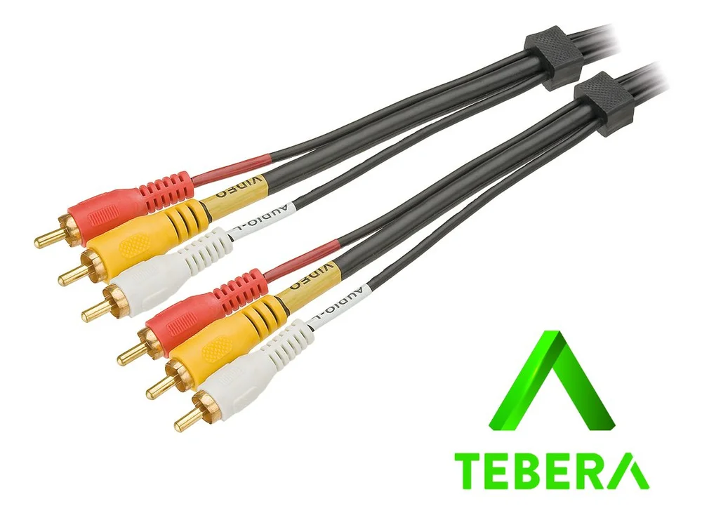 Imagem 2 de 2 do produto Cabo 3rca + 3rca Gold C/ Coaxial 3m Tebera