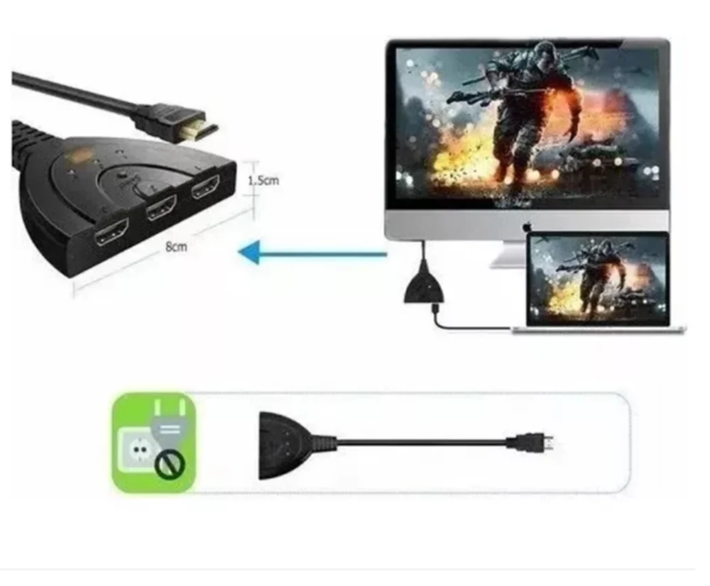 Imagem 5 de 5 do produto Chave Seletora Switch HDMI 3x1