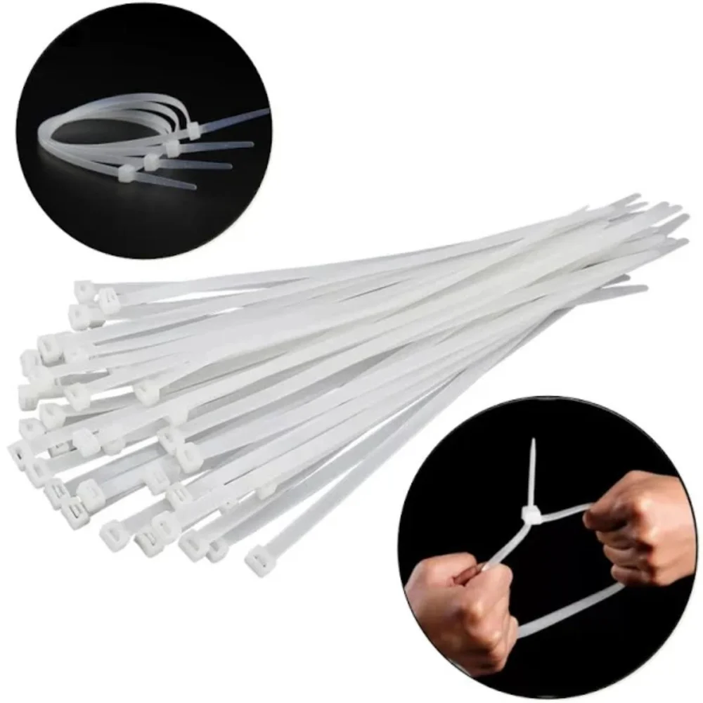 Imagem 4 de 5 do produto Enforca Gato Abracadeira De Nylon 4x200 Branca (100 Pçs)