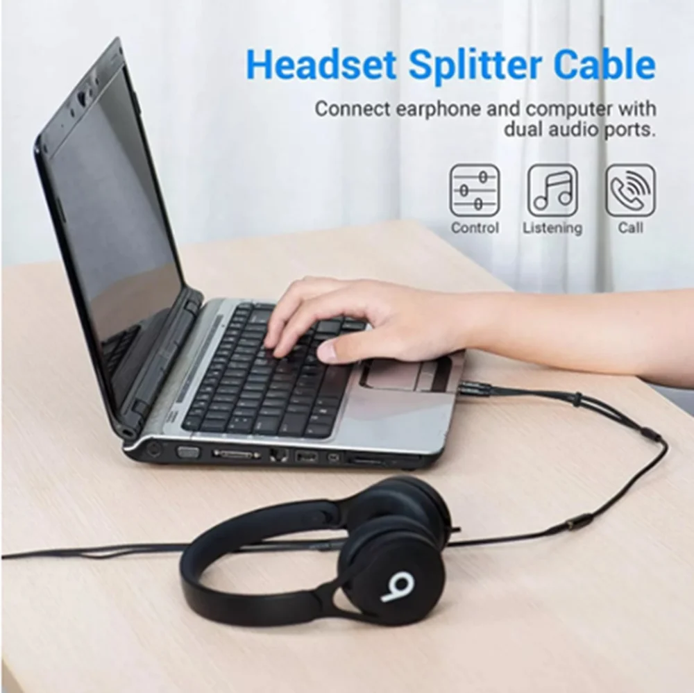 Imagem 4 de 5 do produto Cabo Adaptador Para Fone 2 P2 X 1 P2 (fone+mic) Tebera