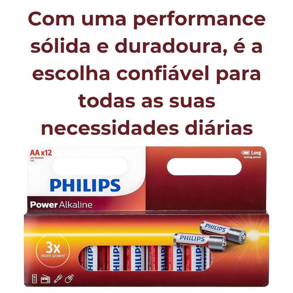 Pilha Philips Alcalina Aa 1.5v Cartela 12 Unidades Pilha Philips Alcalina Aa 1.5v Cartela 12 Unidades