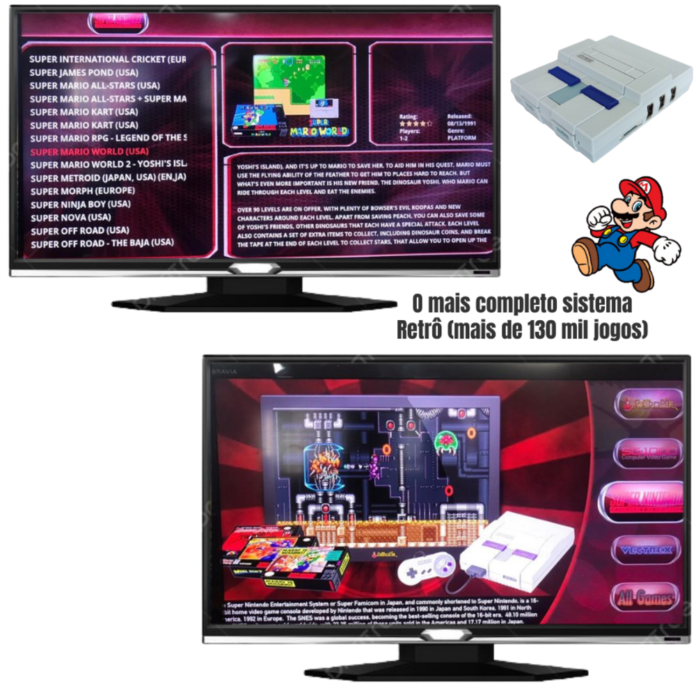 Imagem 2 de 5 do produto Game Console Retro Super 3d Games Com 130 Mil Jogos Classicos Com 2 Controles