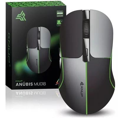 Mouse Gamer Sem Fio Wireless Usb Bluetooth 1600 Dpi LED RGB Cor Preto/cinza