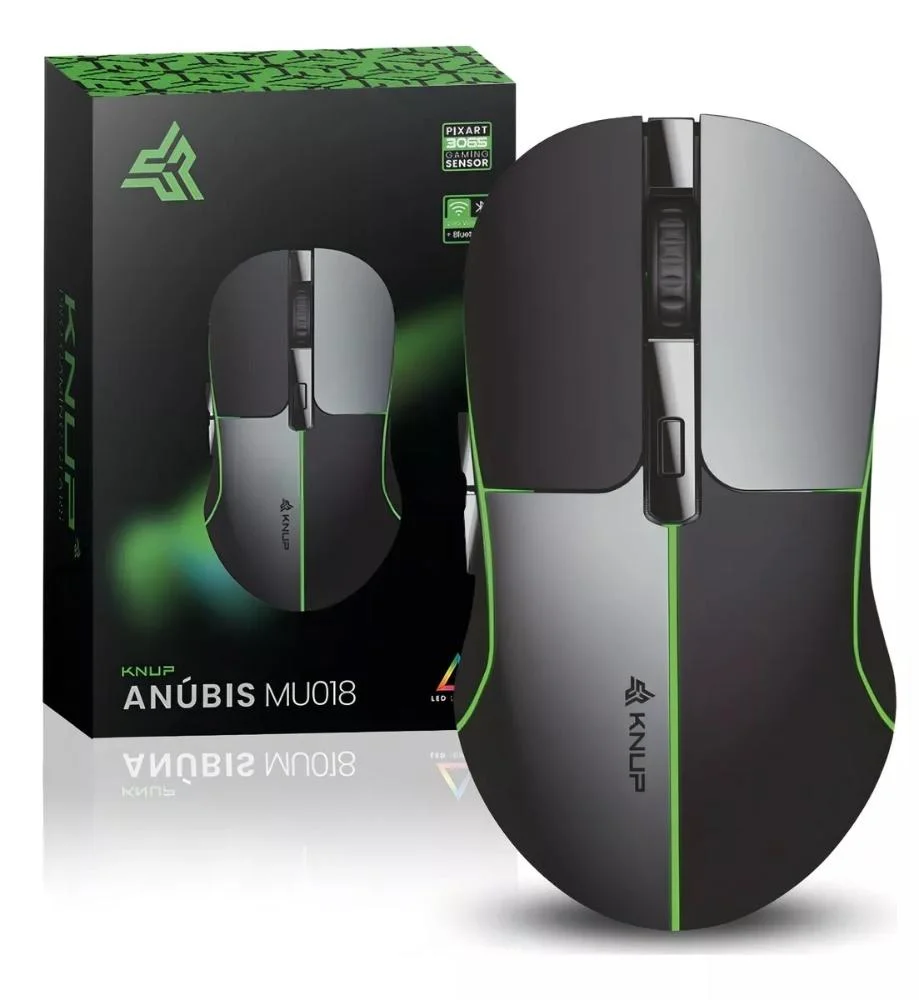 Mouse Gamer Sem Fio Wireless Usb Bluetooth 1600 Dpi LED RGB Cor Preto/cinza Mouse Gamer Sem Fio Wireless Usb Bluetooth 1600 Dpi LED RGB Cor Preto/cinza