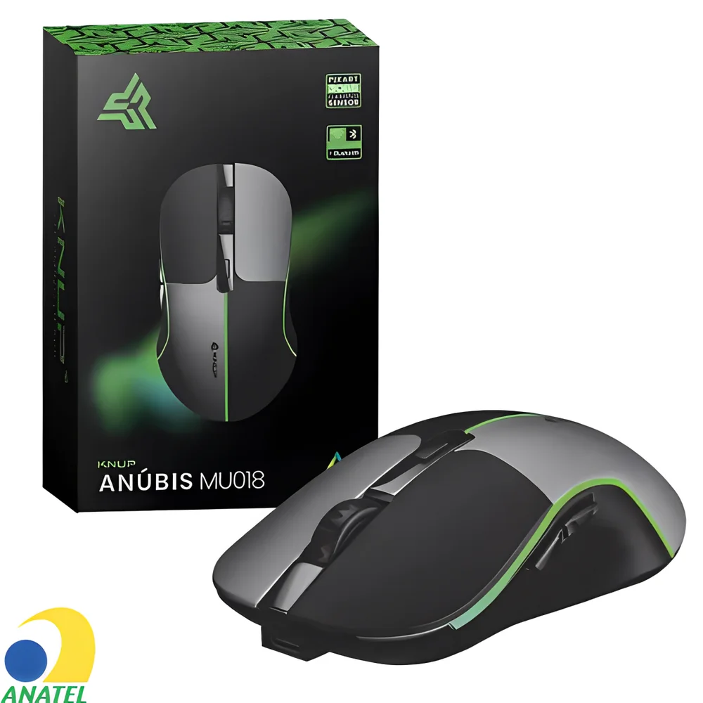 Mouse Gamer Sem Fio Wireless Usb Bluetooth 1600 Dpi LED RGB Cor Preto/cinza Mouse Gamer Sem Fio Wireless Usb Bluetooth 1600 Dpi LED RGB Cor Preto/cinza