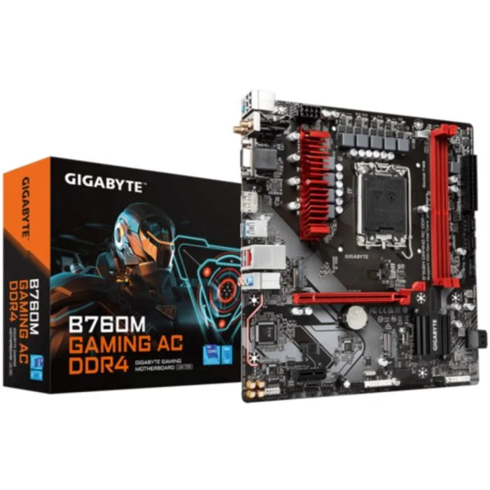 Placa Mãe Gigabyte B760m Gaming Ac Ddr4 Wifi LGA 1700 2xDDR4 Chipset Intel B760 Express Matx