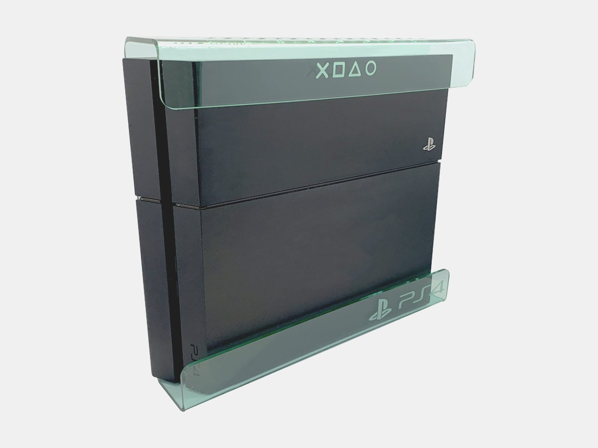 Suporte Parede Console Playstation 4 Pro - Ps4 Pro - Material Acrílico Vidro (acrílico Que Imita Vidro)