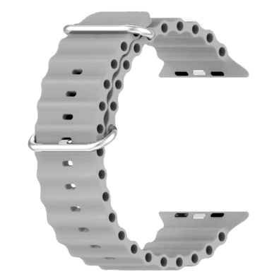 Pulseira Oceano Compatível Smartwatch Apple Watch Iwo Nf Cor:cinza;tamanho:42/44/45/47/49mm