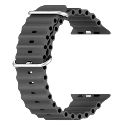 Pulseira Oceano Compatível Smartwatch Apple Watch Iwo Nf Cor:cinza Escuro;tamanho:42/44/45/47/49mm