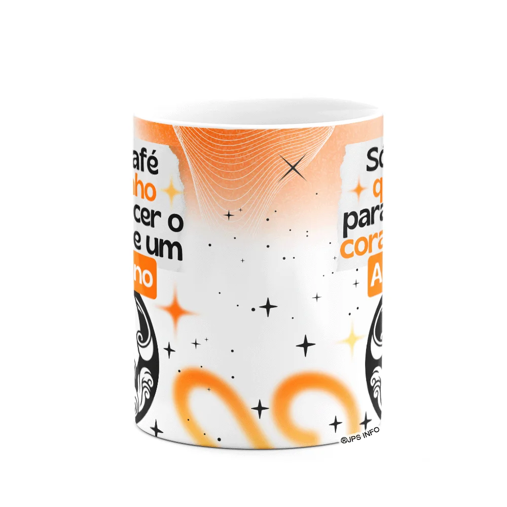 Imagem 2 de 3 do produto Caneca Divertida Signos Aquário - Café E Aquariano