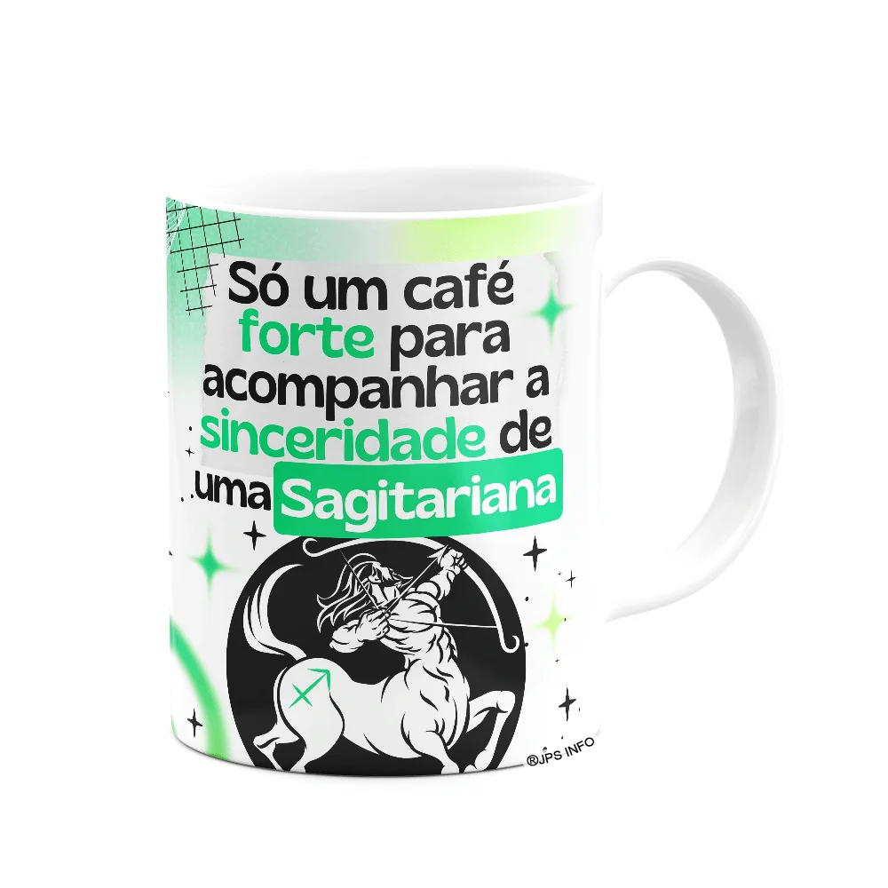 Imagem 3 de 3 do produto Caneca Divertida Signos Sagitário - Café E Sagitariana