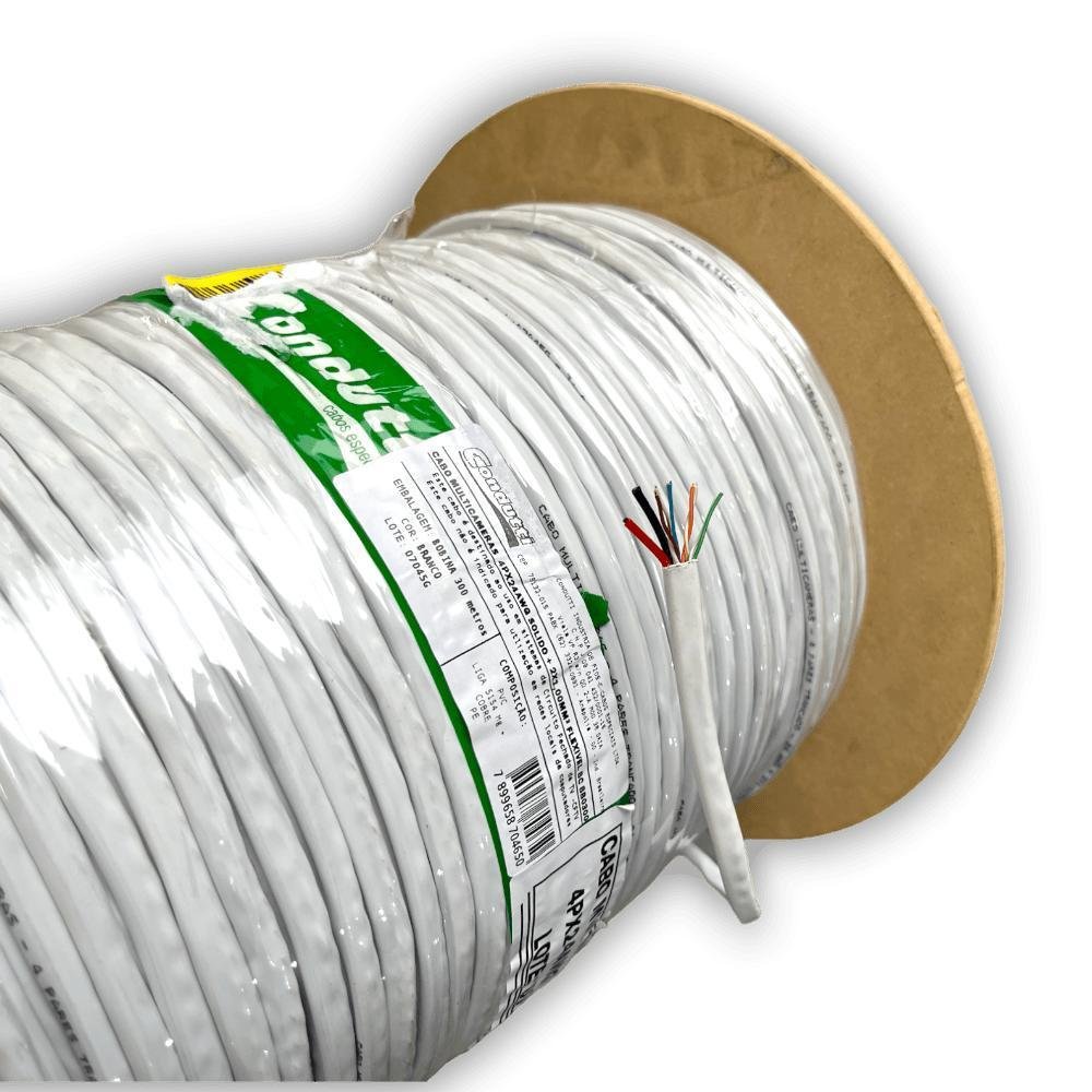 Imagem 5 de 5 do produto Cabo Cftv Multicameras 2x1mm 4p Bc Bb300m