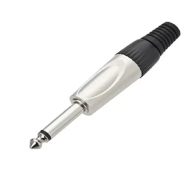 Plug P10 Mono Metal Linha Profissional - Emb 05pçs - Tebera