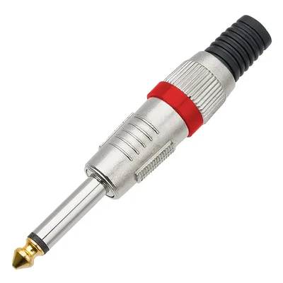 Plug P10 Mono Metal Ponta Gold - 3 Peças Tebera