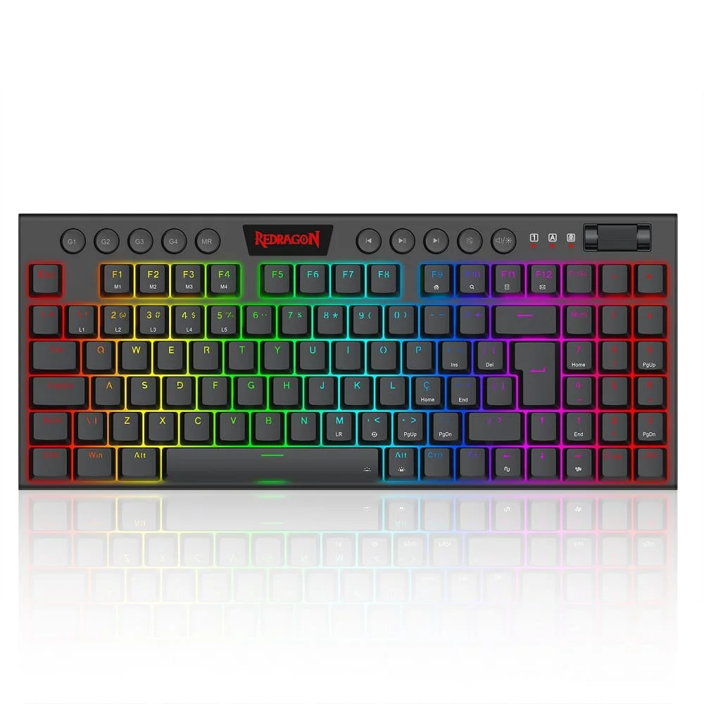 Imagem 4 de 5 do produto Teclado Mecânico Gamer Redragon Yi RGB Abnt2 Usb Switch Marrom - Preto