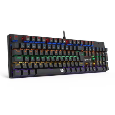 Teclado Mecânico Gamer Redragon Valheim Rainbow Abnt2 Usb Switch Blue - Preto