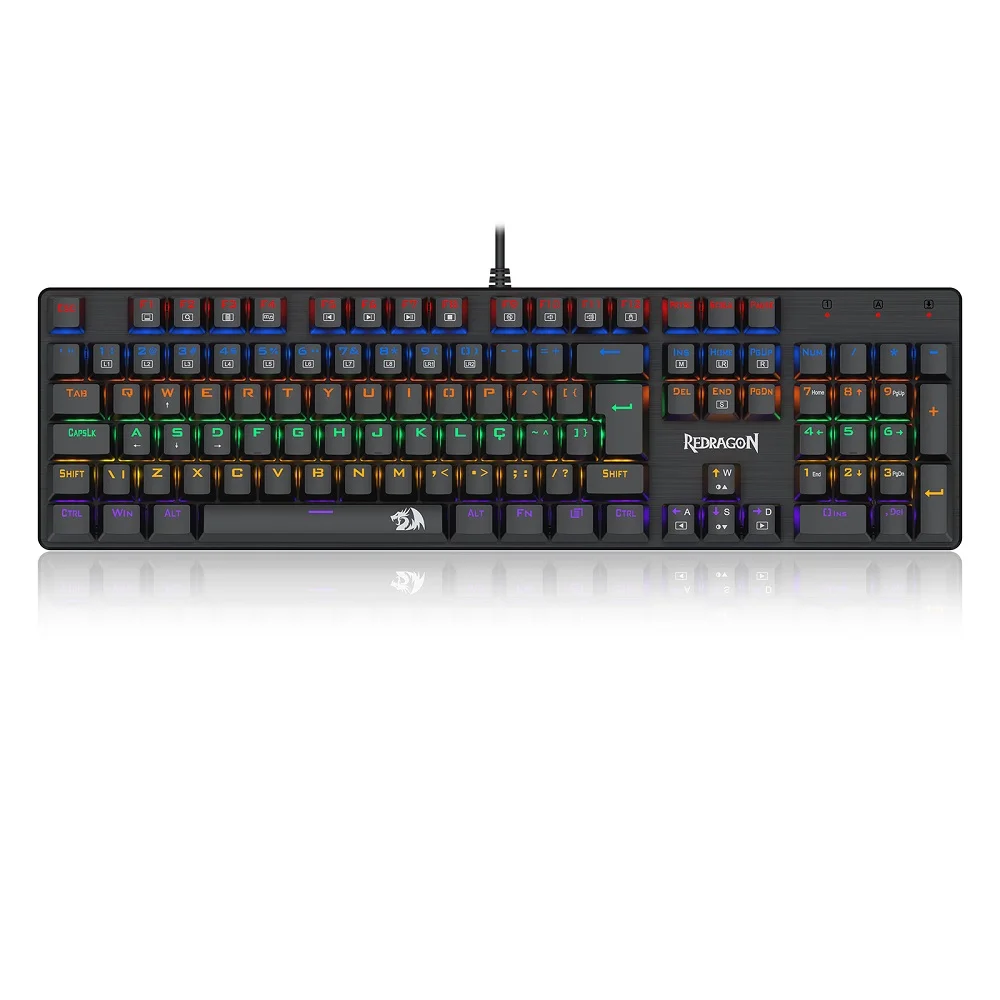 Imagem 3 de 5 do produto Teclado Mecânico Gamer Redragon Valheim Rainbow Abnt2 Usb Switch Blue - Preto