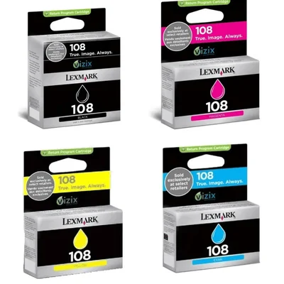 Cartucho De Tinta lexmark 108 Kit 4 Cores Preto, Magenta, Ciano, Amarelo | Lexmark S308 S408 S508