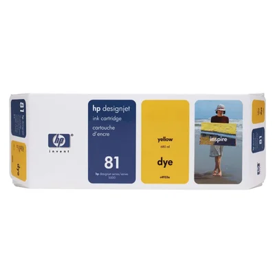 Cartucho De Tinta Hp 81 C4933a Amarelo | Designjet 5000 5000ps 5500 5500ps