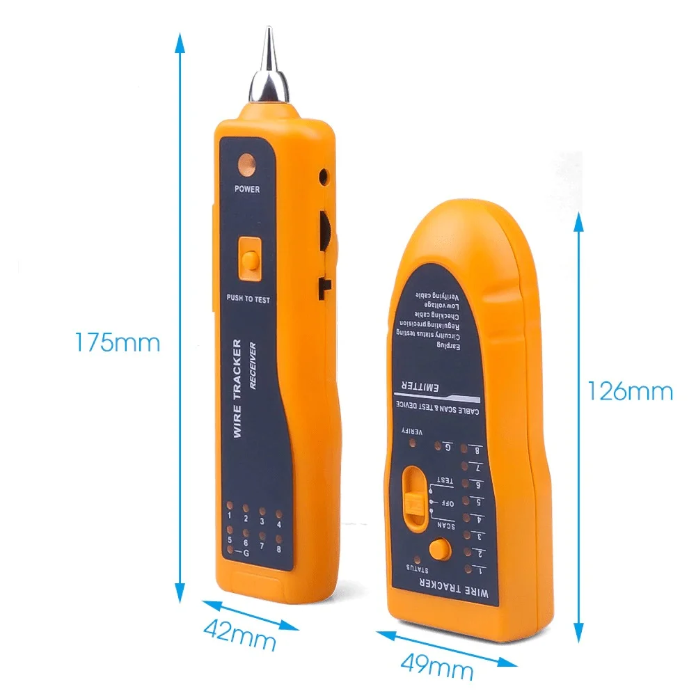 Imagem 3 de 3 do produto Localizador E Testador De Cabos, Kit Zumbidor Para Rastrear Linhas E Cabos Rj11 Rj45 - Exbom