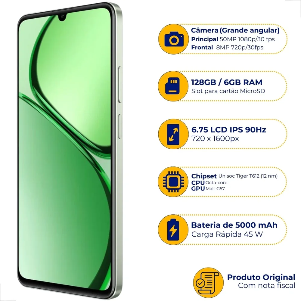 Smartphone Realme Note C63 128GB 6GB KaBuM