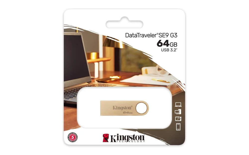 Imagem 2 de 5 do produto Pen Drive Kingston Datatraveler Se9 G3 64gb Usb 3.2 Gen 1 - Dtse9g3/64gb