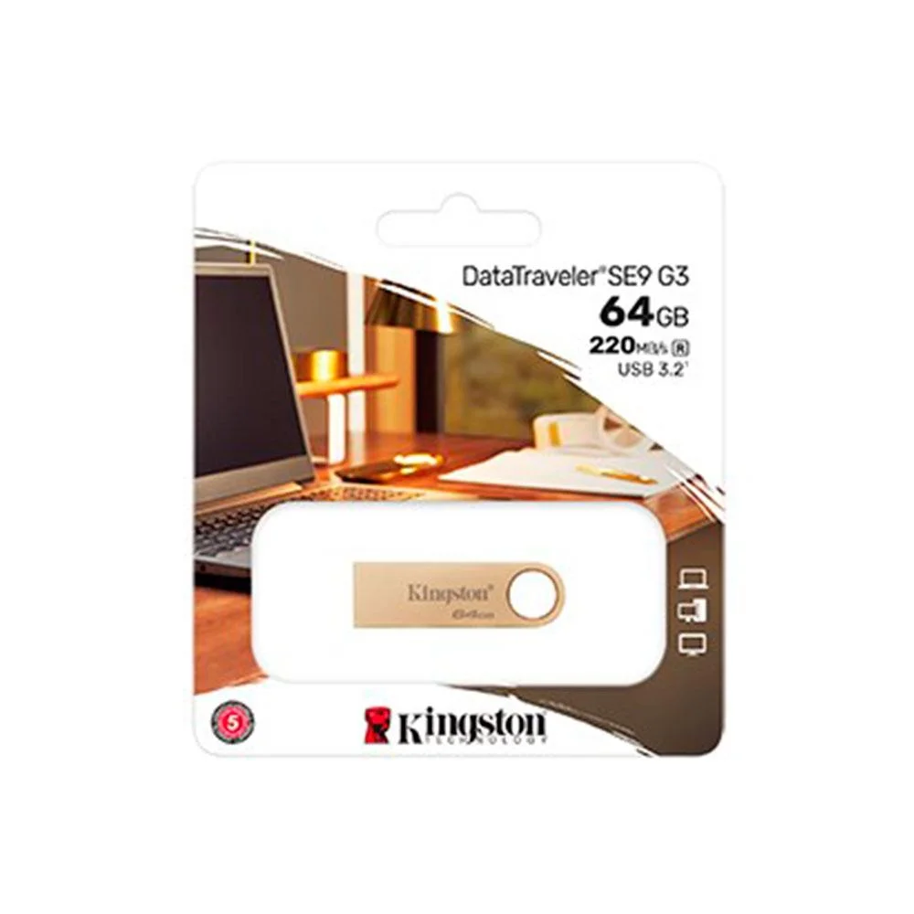 Imagem 4 de 5 do produto Pen Drive Kingston Datatraveler Se9 G3 64gb Usb 3.2 Gen 1 - Dtse9g3/64gb
