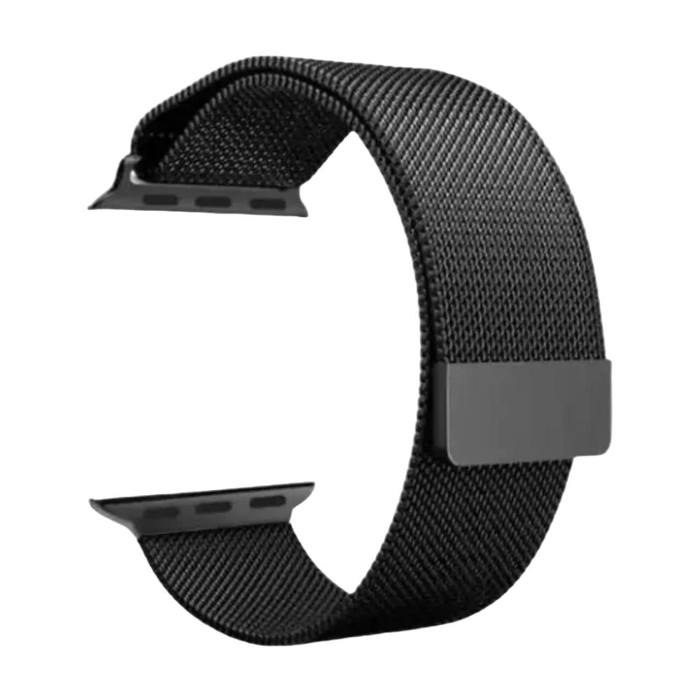 Pulseira Metal Milanese Compatível Smartwatch Apple Iwo Hw Fecho Magnético Cor:preto;tamanho:38/40/41mm