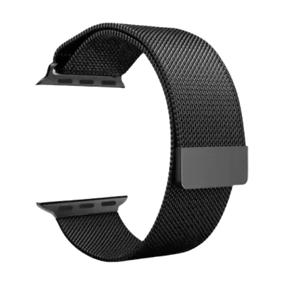 Pulseira Metal Milanese Compatível Smartwatch Apple Iwo Hw Fecho Magnético Cor:preto;tamanho:42/44/45/47/49mm