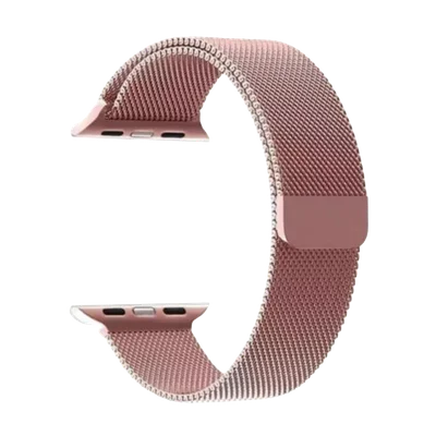 Pulseira Metal Milanese Compatível Smartwatch Apple Iwo Hw Fecho Magnético Cor:rose;tamanho:38/40/41mm