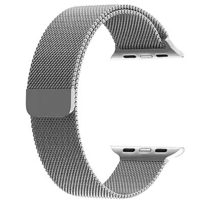 Pulseira Metal Milanese Compatível Smartwatch Apple Iwo Hw Fecho Magnético Cor:prata;tamanho:42/44/45/47/49mm