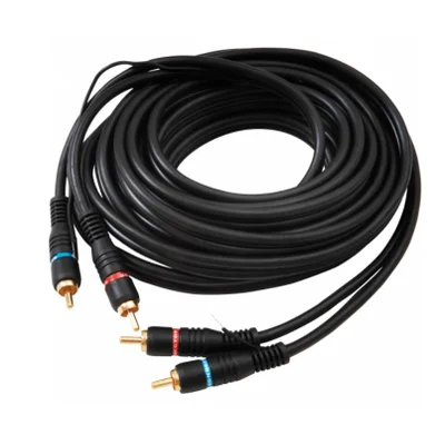 Cabo 2rca + 2rca Macho C/ Fio Terra Gold 5m Az